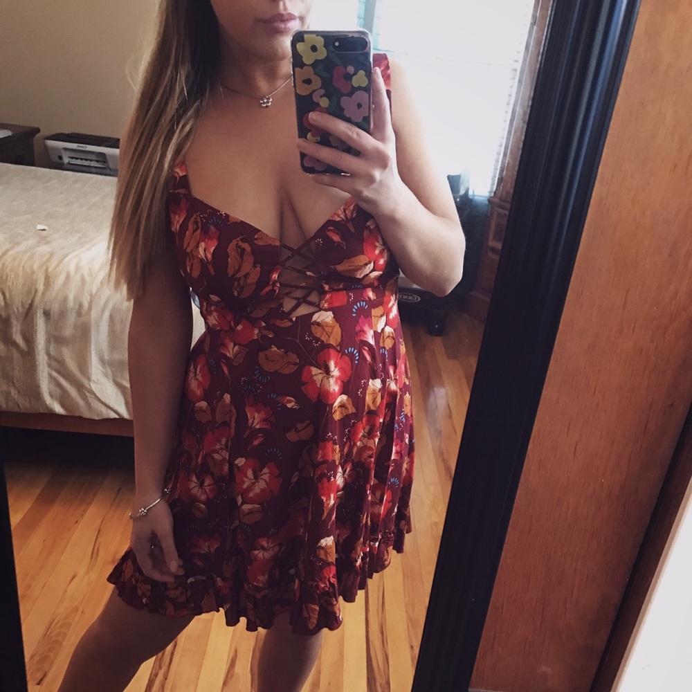 Free People floral slip